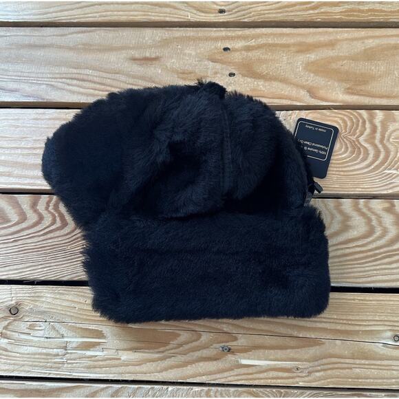 NWT Zavelio Genuine Sheepskin Hat One Size Unisex Black - Picture 1 of 9